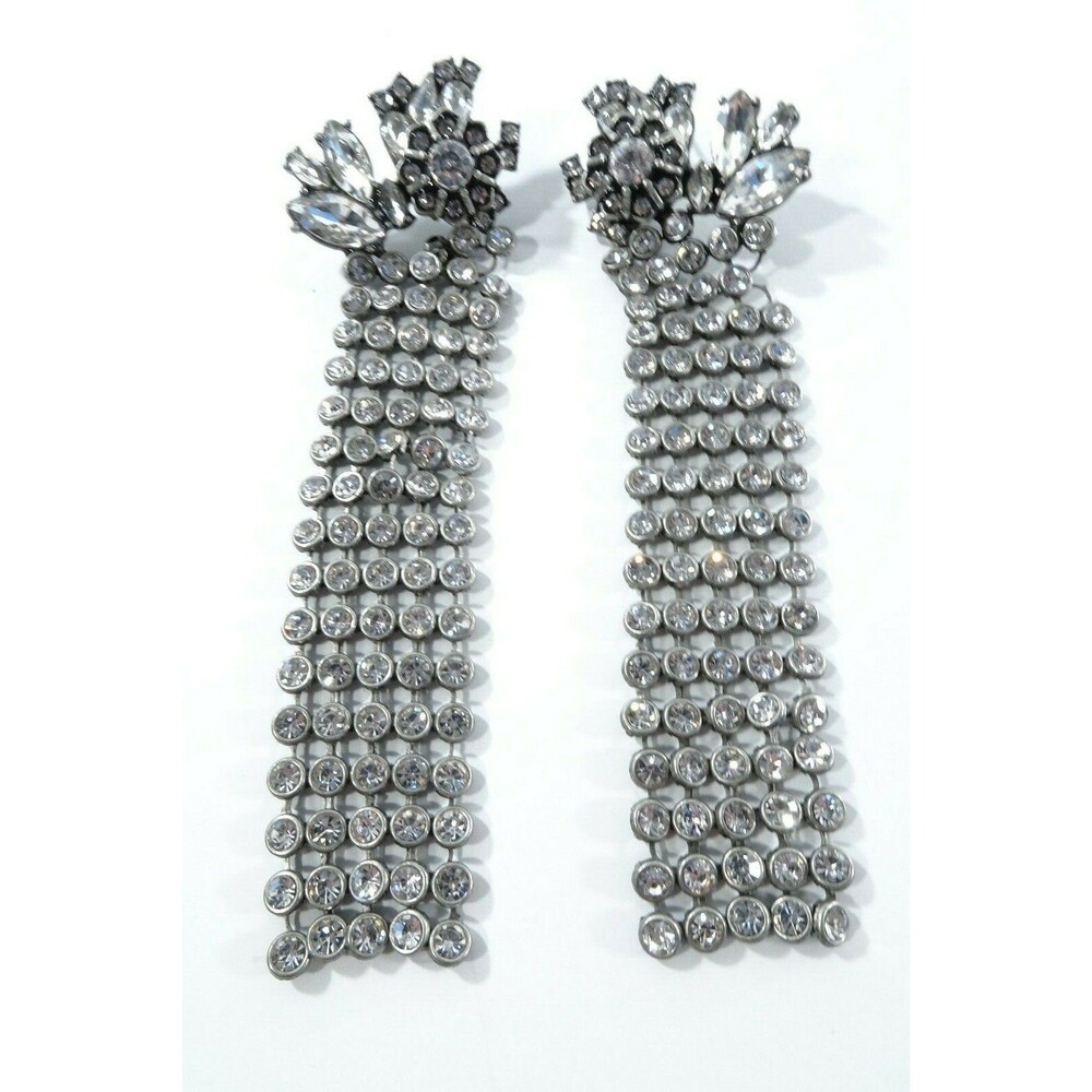 Designer Brilliant Crystal Wing Drop Statement Earrings NWOT 150